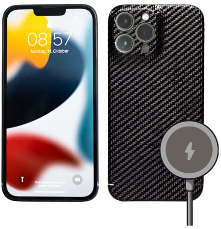 REUTERSON iPhone 13 Pro Max Carbon Cover I Echtes Carbon I extrem leicht und dünn I ausgezeichnete Qualität I edles Design (iPhone Magnetic Carbon Cover)