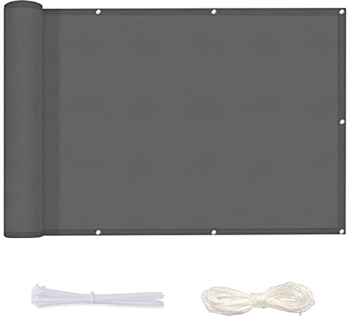 XINAR Sonnensegel Quadrat 6.5x9M Sonnenschutz HDPE Windschutz mit UV Schutz Terrasse Pergola mit Ösen Kabelbinder und Kordel für Terrasse, Patio, Schwimmbad, Camping, Dunkelgrau