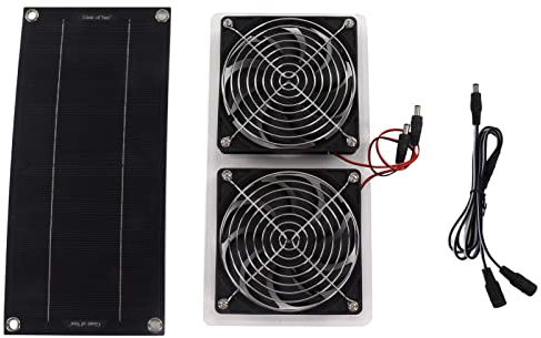 Ventilador Solar, 100W 12V, Energía Solar, Resistente al Agua, Ideal para Invernaderos, Alta Potencia, Doble Flujo de Aire, Eficaz en exteriores, Resiste Climas Extremos, Garantía de Calidad