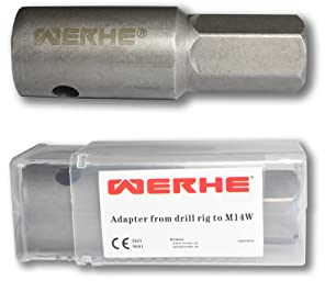 WERHE® Adapter Aus benzin Erdbohrer auf m14 innengewinde - Benzin Misher erdbohrer - Edbohrer adapter für mörtelrührer