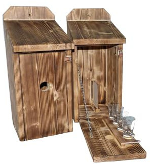 Vogelhaus Garten Geschenk für Männer Schnapsbar geflammt