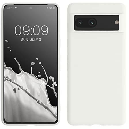 kwmobile Hülle für Google Pixel 7 TPU Case - Handyhülle unterstützt kabelloses Laden, Flexible Schutzhülle, gummiertes Cover in Weiß matt