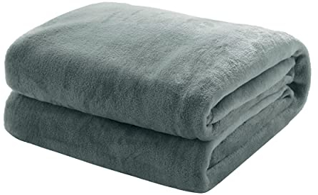 Mixibaby Kuscheldecke Flauschige extra weich & warm Wohndecke Flanell Fleecedecke, Falten beständig/Anti-verfärben als Sofadecke oder Bettüberwurf, Größe:130 cm x 150 cm, Farbe:Dunkelgrau