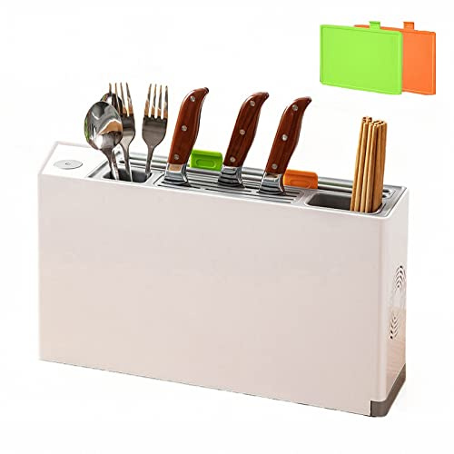 AXTMR Smart Chopping Board and Kinfe Set, Drying Smart Knife Cutting Boards Set, Give 2pcs Cutting Boards,White,40 * 22cm