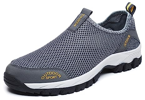 Hombre Zapatos Deportivos Casuales para Correr Gimnasio Sneakers Ligero Transpirable Zapatillas de Running Unisex Adulto, Gris, EU39