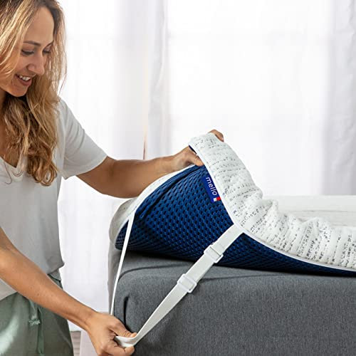 mello - Surmatelas Ferme 7cm Oeko-Tex, surmatelas 90 x 200 cm Fabriqué en France, Qualité supérieure, Housse déhoussable et Lavable, Surmatelas 90 x 200 cm Tonique