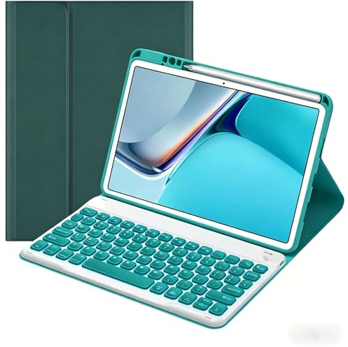AnMengXinLing Custodia per tastiera per iPad Air 11 pollici (M3/M2)/Air 5a 4a/Pro11 4a 3a 2a 1a generazione, cover sottile magnetica staccabile con portamatite per iPad air7 air6 air5 air4, verde