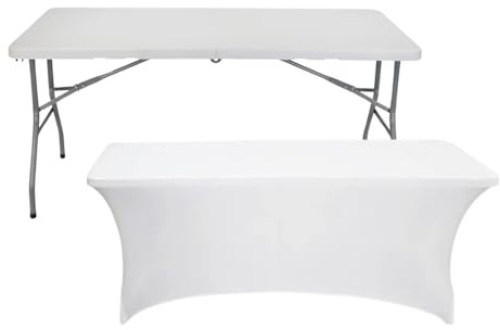 Klapptisch 150 cm weiß + Abdeckung Catering 7house