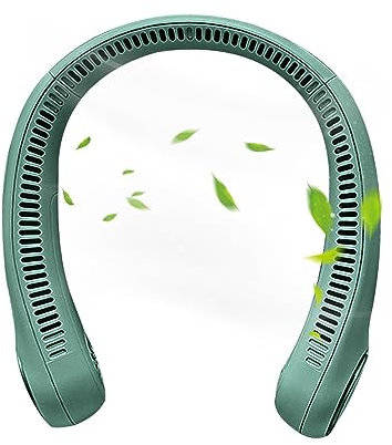 caits Ventilador de cuello portátil – Ventilador de cuello alrededor de bajo ruido con luces LED | Gadgets de refrigeración interior, ventilador con luz cambiable de color para cocinar, aprender,