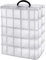 MSYU 5-Tier Stackable Plastic Storage Container Box with 50 Adjustable Compartments, Plastic Craft Organizer Case Tool Storage Container Bins for Jewelry Beads Arts and Crafts Beauty Supplies (Clear)