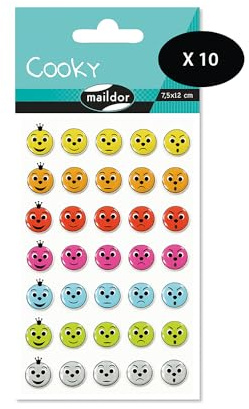 MY MANDARINE 560355Cpack - Packung mit 10 Stickerbögen 3D Stickers Cooky, 350 Stickers, Bewertungen, 1 Pack