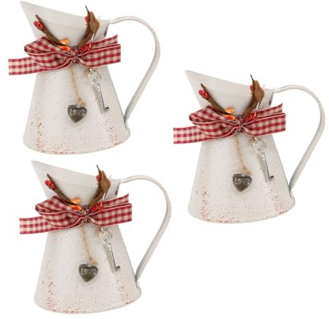 TOPBATHY 3stücke Retro Iron Bucket Flower Pot Vintage Kettle Shaped Planter Decorative Container Für Blumen Rustikale Deko Für Wohnzimmer Und Garten
