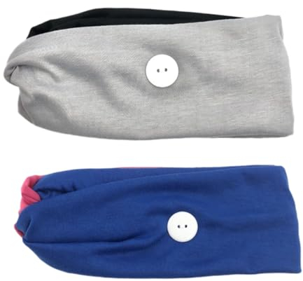 SHERCHPRY 4stücke Bunte Haarschmuck Stirnbänder Mit Knopf Für Masken Elastische Haarreifen Im Kreuzdesign Blau Schwarz Für Sport Und Alltag