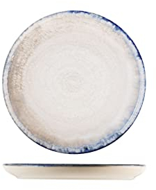 H&H, Artisanal, Set 12 Piatti Frutta, in Stoneware, Blu, cm 21