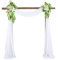 Gohytal Hochzeit Vorhang Weiß, Querbehang Freihanddeko, Transparentem Voile Hochzeitsbogen Gardinen Voile Vorhang 70x550 cm Fensterdekoration, für Fotografie Party Hochzeit Geburtstag Taufe