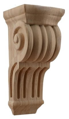 Holzornamente Retro Vintage Holz geschnitzt Onlay Applikation Zimmermann Rahmen Aufkleber Möbel Dekoration Holzhandwerk dekoratives Tor Blumenornament Holzornamente FüR MöBel (Color : 25.5cmX11cm)