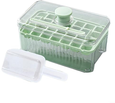 Effortless Ice Cube Removal, Two Layer Ice Maker Tray, Family Friendly Ice Cube Solution, Green and Yellow Color Choices (Green 1 Layer)