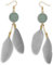Soul-Cats 1 Paar pastell farbene Feder Ohrringe für Damen im Boho Style, Farbe: grau