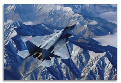 Su-57 Poster mit militärischem Kampfflugzeug, dekorative Leinwand, Familienschlafzimmer, Kunstwerk, Bild, Gemälde, 40 x 60 cm