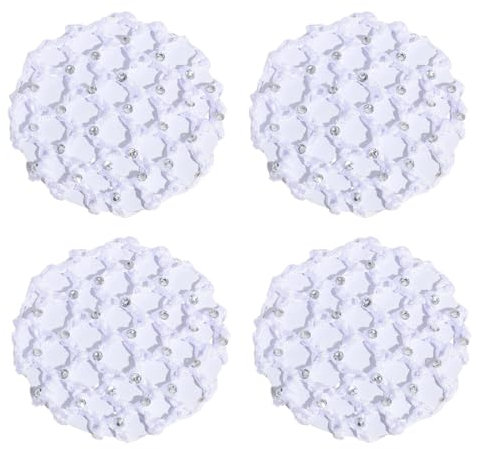 4 Stück Net for Hair, Dutt Netz Haarnetz, Haarnetze Frisuren, Ballet Bun Net, Kristall Haarnetz, Dutt Glitzer, Bun Frisurenhilfe Stoff Knotennetz, für Gymnastik Rhythmische Sportgymnastik Ballett