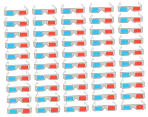 HOMSFOU 300 Piezas De Papel 3 Gafas De Sol 3 Para Películas Soporte Para Gafas Cartón Anaglifo 3 Gafas Rojas Películas 3D Marco De Gafas Colorido Doble Capa Cartón De 250G