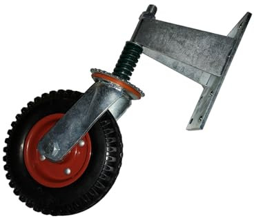 Zaun-Tor-Laufrad, Federbelastetes Tor-Laufrad, Tor-Stützrad, Schwenkbare Tor-Laufrolle, Universal-Gummi-Rolle, 600 Lb Tragfähigkeit (Rot)