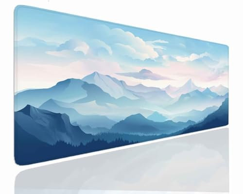 Tappetino Mouse XXL Gaming 1200x600x4mm Tappetino Scrivania Grande Mouse Pad Mat con Bordi Cuciti, Tappetino Gaming Base in Gomma Antiscivolo, Mousepad per Tappetino Mouse e Tastiera PC, Scenic