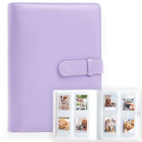 128 Taschen Fotoalbum für Fujifilm Instax Mini LiPlay 11 12 9 8+ 8 7S Sofortbildkamera, für Polaroid Snap SnapTouch PIC-300 Z2300 Mint Zip Sofortbildkamera Drucker (Lila)