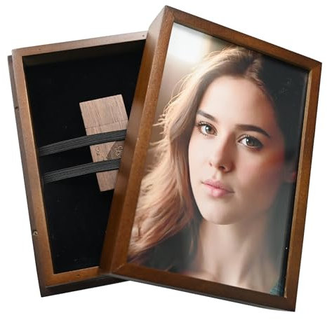 Holz-USB-Flash-Laufwerk-Box, passend für 8,9 x 12,7 cm große Fotos (ohne USB-Stick)