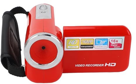 Yechiry HD 16x Digital Zoom Camcorder -Kamera mit 2 -Zoll -Rotationsbildschirm, Videokamera Camcorder 16MP 1080p Digitalkamera Rekorder, Tragbarer Camcorder Vlogging Camera Video