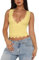 OOHOKAY Women's Tank Tops Sexy V-Neck Sleeveless Lace Shirt Double Lined Going Out Slim Fit Y2K Crop Top(Yellow-l2,M)