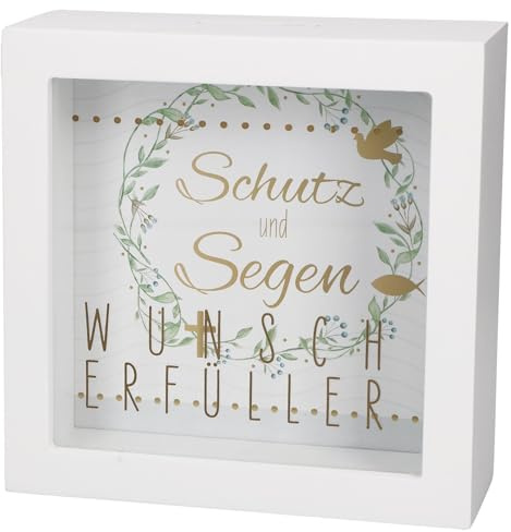 Butzon & Bercker Bilderrahmen-Spardose Wunscherfüller 14 x 14 x 5,5 cm – Holz 2-in-1 Geschenkbox zum Aufstellen, individualisierbares Hintergrundbild, ... originelle Verpackung: Bilderrahmen-Spardose