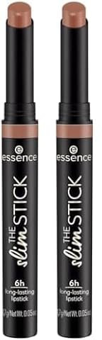 essence THE slim STICK, Lippenstift, Nr. 101, Nude, langanhaltend, pflegend, Expressergebnis, farbintensiv, matt, vegan, ohne Parfüm, ohne Alkohol, ohne Parabene, 2er Pack (1.7g)