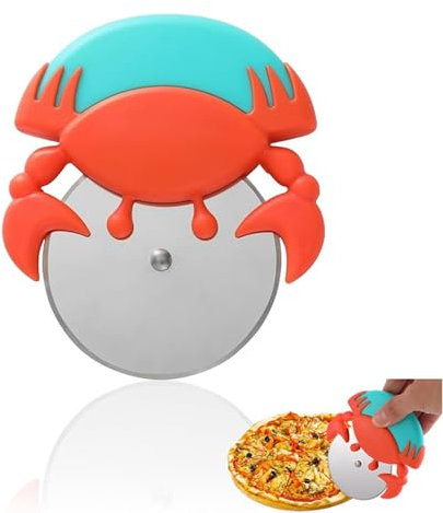 KASESSS 2 Pieces Pizza Cutter Wheel Premium, Crab Pizza Slicer Novelty, Pizza Wheel Easy to Cut, Pizza Cutters Handle Large & Small Pizza, Pizza Wheel Cutter for Kitchen Gadget Accessories