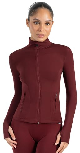 SMILODOX Sportjacke Damen Kenna, Laufjacke mit Stehkragen, Sport Oberteil mit tailliertem Schnitt & Daumenlöchern, Körperbetonte Sportjacke, Fitness Oberteil ideal für Freizeit, Sport, Laufen & Yoga