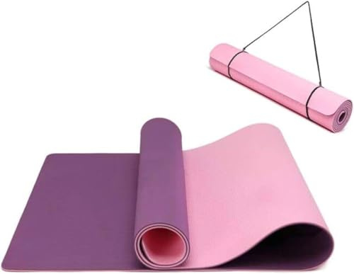 Yogamatte rutschfest und umweltfreundliche TPE Sportmatte mit Tragegurt Gymnastikmatte für Pilates, Workout Fitnessmatte 183 x 61 x 0.6 cm