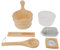 Seau Sauna en Bois 5L avec Doublure Plastique Étanche Supportant Haute Température Poignée Ergonomique Pour Sauna SPA Piscine Douche