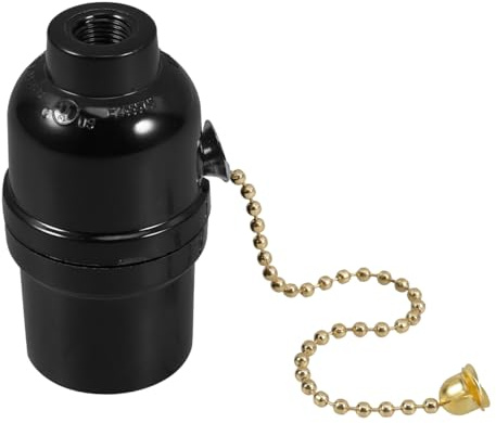 Operitacx Douille E27 Avec Interrupteur À ChaîNe En BakéLite 7X3.2 Cm Douille Ampoule a Visser Accessoire Pour Lampe De Plafond Et Lampadaire Facile À Installer