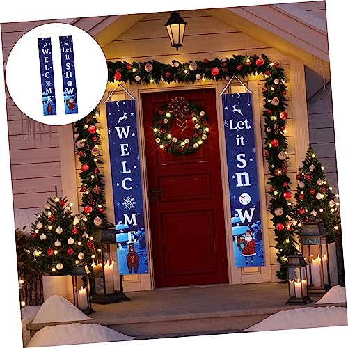 Abaodam Bannière Porte Extérieure de Noël Décorative Rideau de Porte pour Fête Ornement de Noël pour Décoration Hivernale pour Maison et Commerce