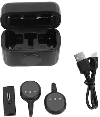 Kavolet Funkmikrofon mit Geräuschunterdrückung – Magnetische Klemme/Halterung Am Handy-Mikrofon – 2,4-G-Funktechnologie – Ideal für Aufnahmen Im Freien/Präsentatoren