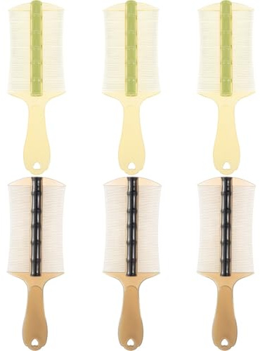 Schuppenbürste mit Griff, Doppelseitiger Läusekamm, 6 Stück Kunststoff | Feine Zinken, Präzises Frisieren, für Katzen und Menschen, Grün und Schwarz