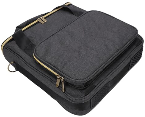 POENVFPO Borsa Porta Piatta, Stoccaggio Portatile per 7 piastre da 10 12 Pollici con Imbottitura Spessa, Doppia Cerniera, per esibizioni DJ Fiere da Viaggio