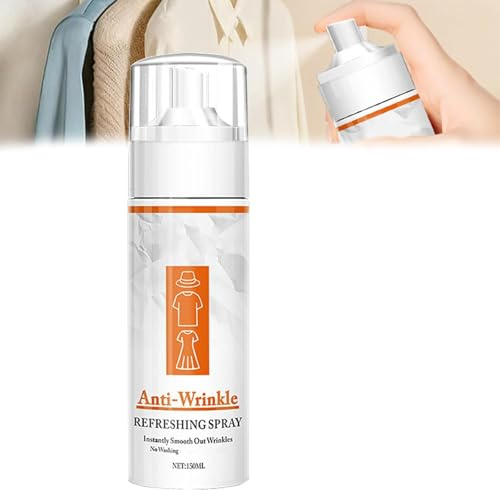 Instant Anti-Wrinkle Fabric Spray, Multi-Functional Wrinkle Release Spray for Clothing and Fabric, Anti-Static & Fabrics Refresher, Gentle No Washing Formula for Home, Travel & Work (1PC)