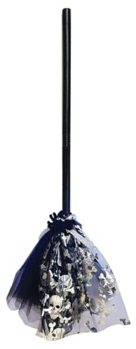 Beiykhera Witches Broom Scary Party Decor Costume Prop with Ribbons