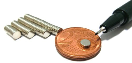 100 Neodym-Micromagnete Zylinder 4 x 1 mm