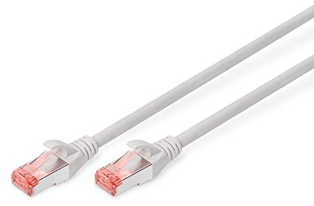 DIGITUS Cable LAN Cat 6 - 1.5m - Cable de red RJ45 - S/FTP Blindado - Compatible con Cat 6A y Cat 7 - Gris