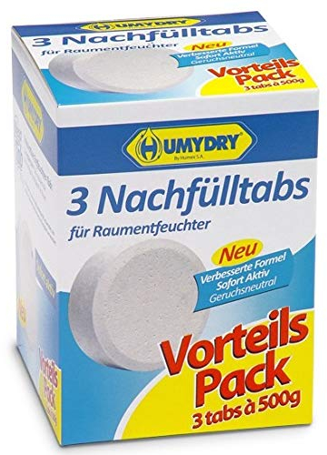 Luftentfeuchter-Tabs für Humydry Premium 450 / Humydry Premium 1000-3 x 500g