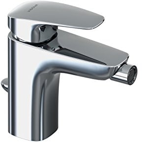 VIGOUR Einhand-Bidet-Batterie white m.Ablaufgarnitur verchromt 1/2