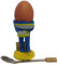 Set of 2 Vintage Novelty Egg Cup Holders with Spoon Postman Legs