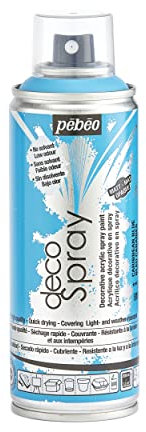 PEBEO - Peinture Acrylique en Spray - Pour la Décoration Multi Supports en Intérieur et Extérieur - Base Eau, Faible Odeur - 200 ml - Finition Mate - Coloris Bleu Caraïbes